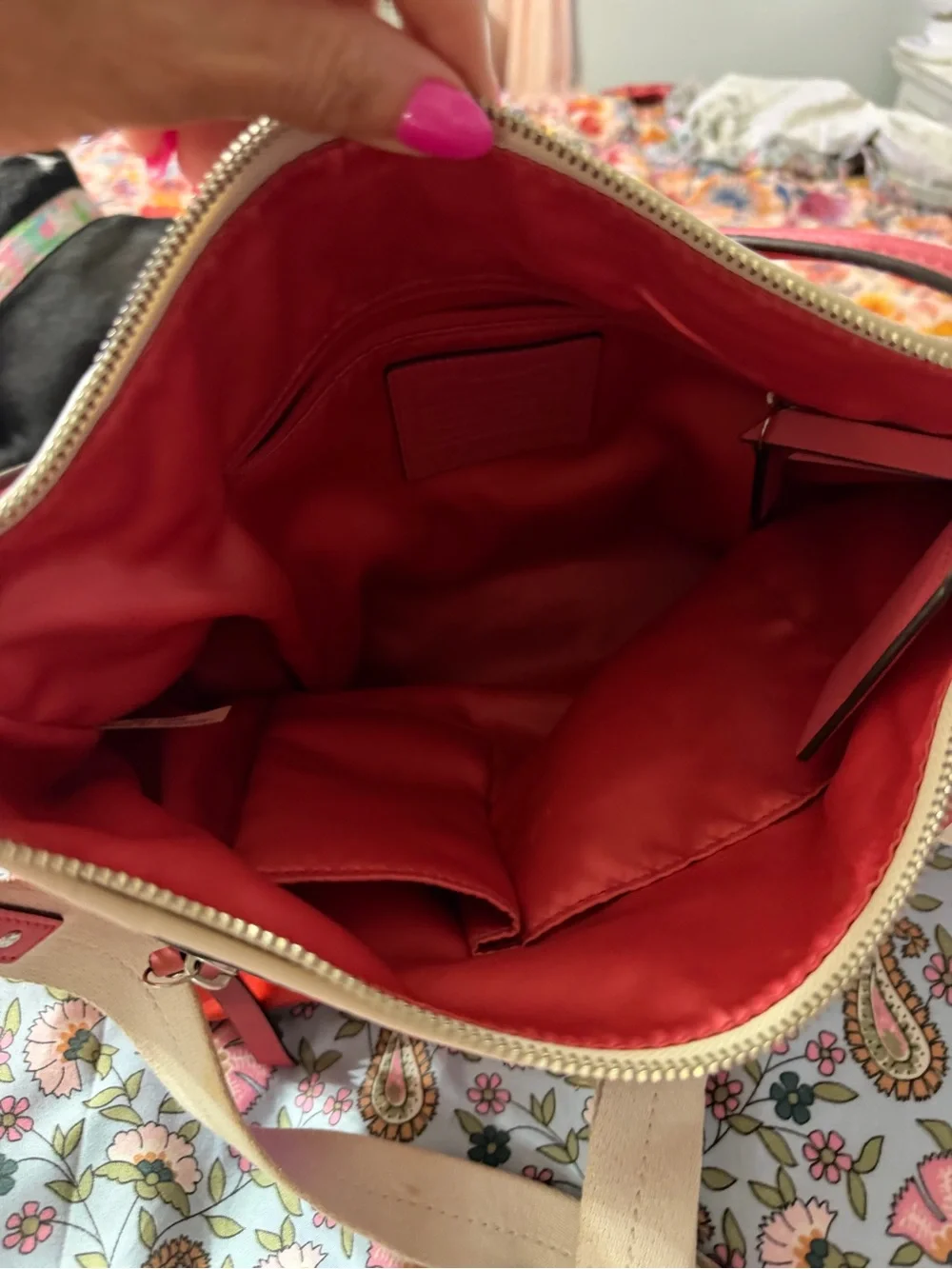 Coach Siasy Spectator Leather Hobo Vermillion Multicolor Shoulder Bag
